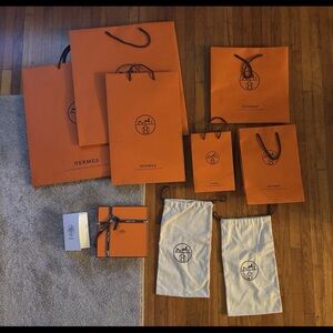 Hermès Orange Shopping Bags and Dust Covers